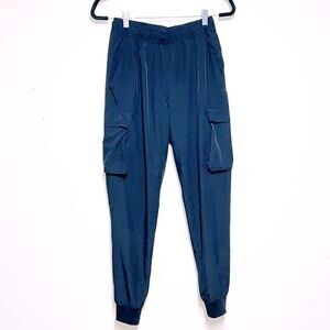 Alana Black High Waist Pull On Cargo Joggers Womens S